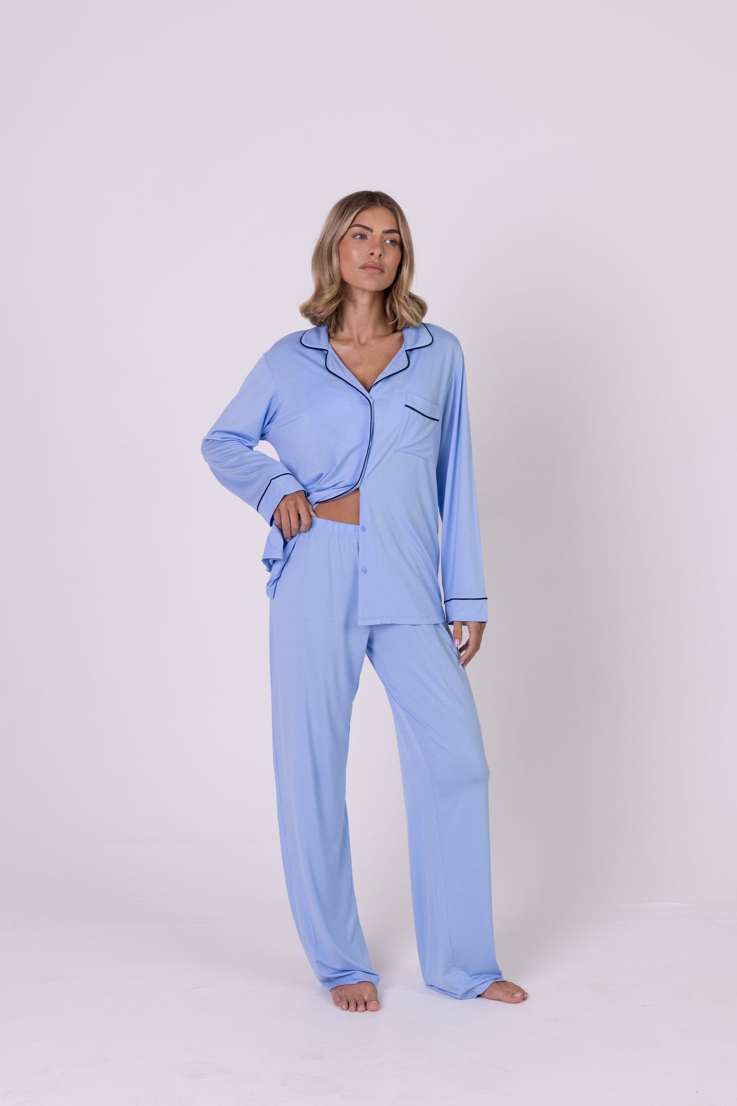 Powder Blue Modal Pyjama Set