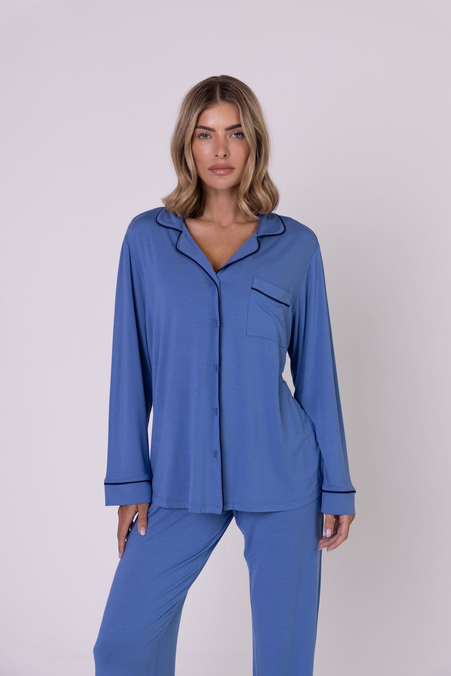 French Blue Modal Pyjama Set