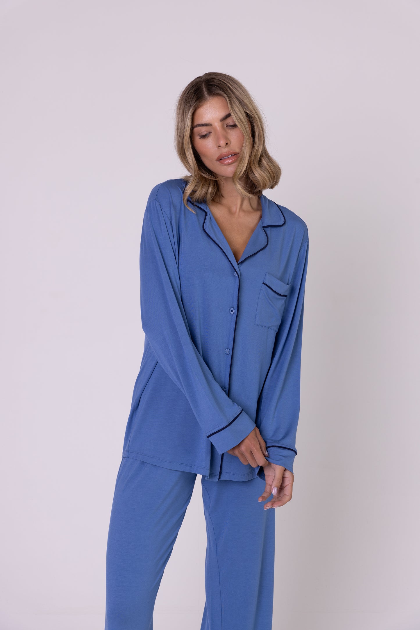 French Blue Modal Pyjama Set