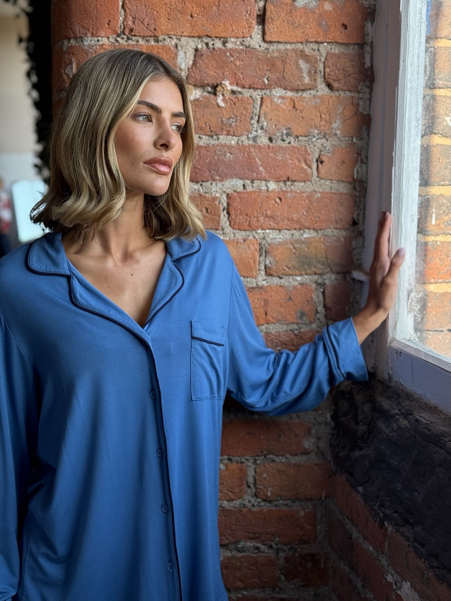 French Blue Modal Pyjama Set