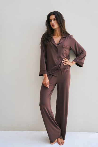 Chocolate Brown Modal Pyjama Set