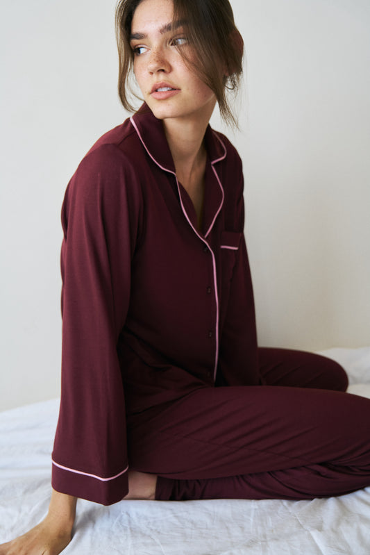 Burgundy Modal Pyjama Set