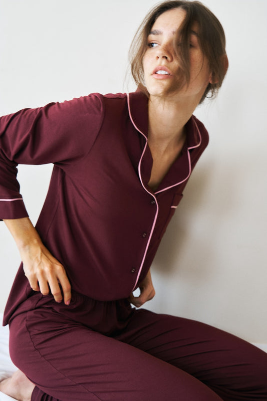 Burgundy Modal Pyjama Set