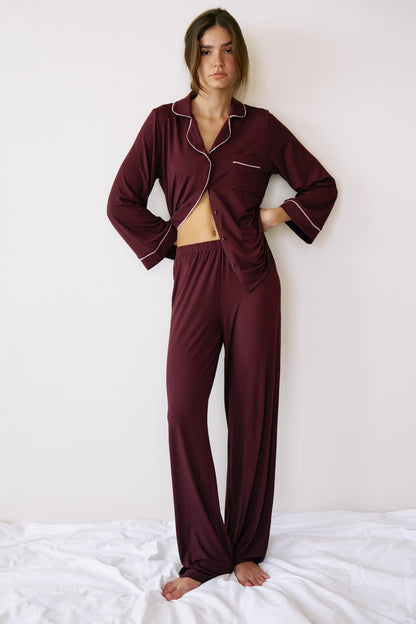 Burgundy Modal Pyjama Set