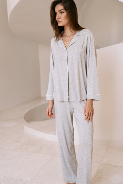 Grey Marl Modal Pyjama Set